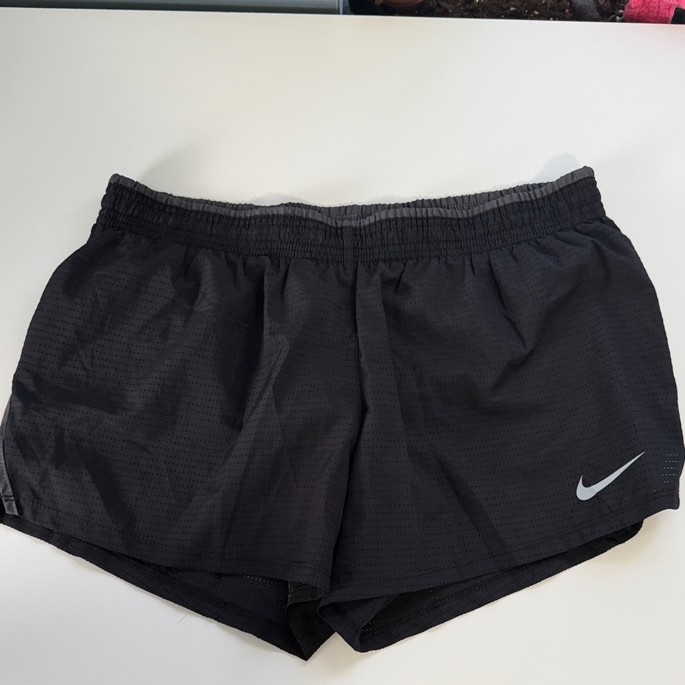Nike Women’s Black Athletic Running Shorts with Reflective Swoosh